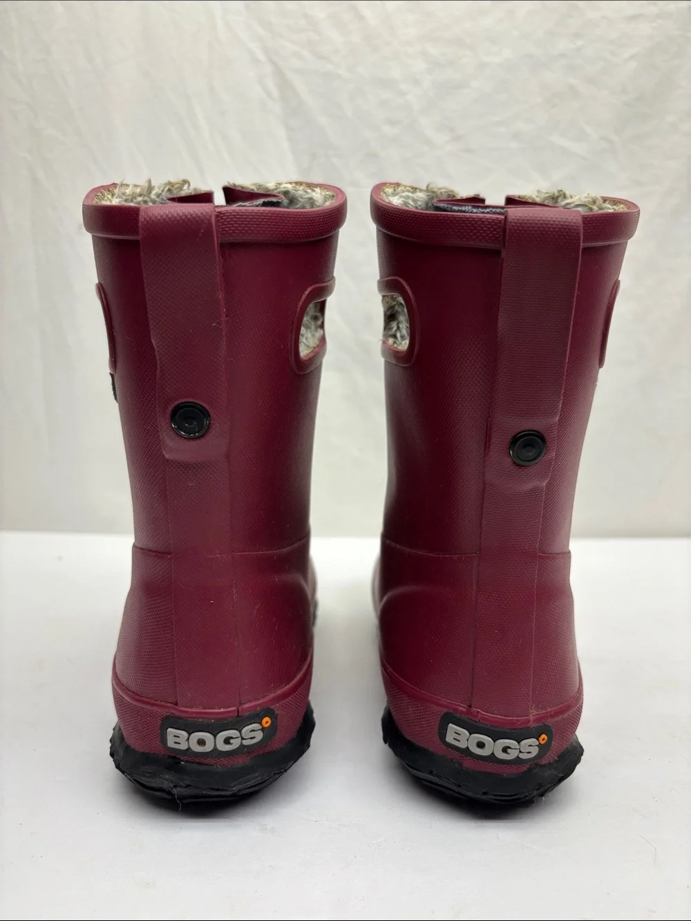 Bogs Amanda Kids Burgundy Waterproof Rain Boots, SZ 11 toddler girl, 2(BA)